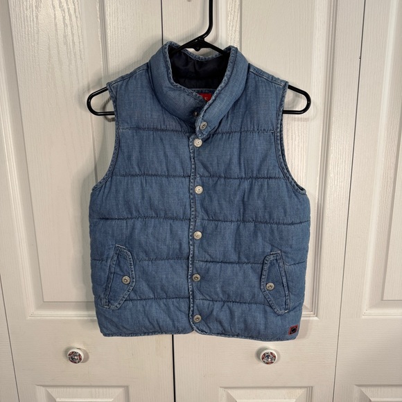 Gap Kids Ellen Degeneres denim polyester filled vest size large - Picture 1 of 8